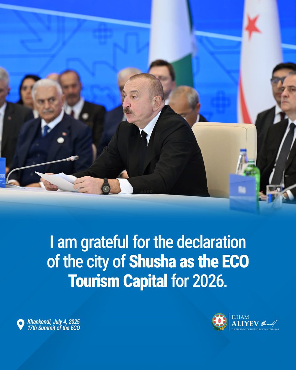 The city of #Shusha #Azerbaijan declared as the  ECO #Tourism Capital for 2026.