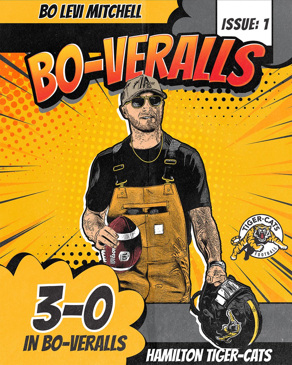 canadiancal30's tweet photo. Despite Bo having his swagger back, I still think #Boveralls need to make a comeback. If anything for @SextonNTheCity to celebrate the beauty! #Ticats @Ticats #GamedayDrip https://t.co/FsROCtbfWV