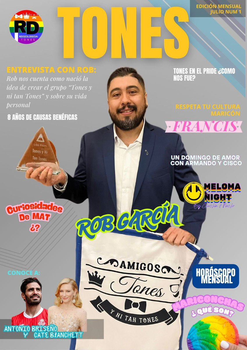 tan_tones's tweet photo. Estamos muy contentos dé informarles que, el día de hoy se lanza la edición No. 1 de la revista digital #Tones #revistaTones 
https://t.co/WxoPwepsvw
Gracias a todos los que hacen posible que lleguemos  al meta de las #causasBeneficas mensuales #amigosgay #lgbt #gay #cdmx https://t.co/XJa1Ib14eR