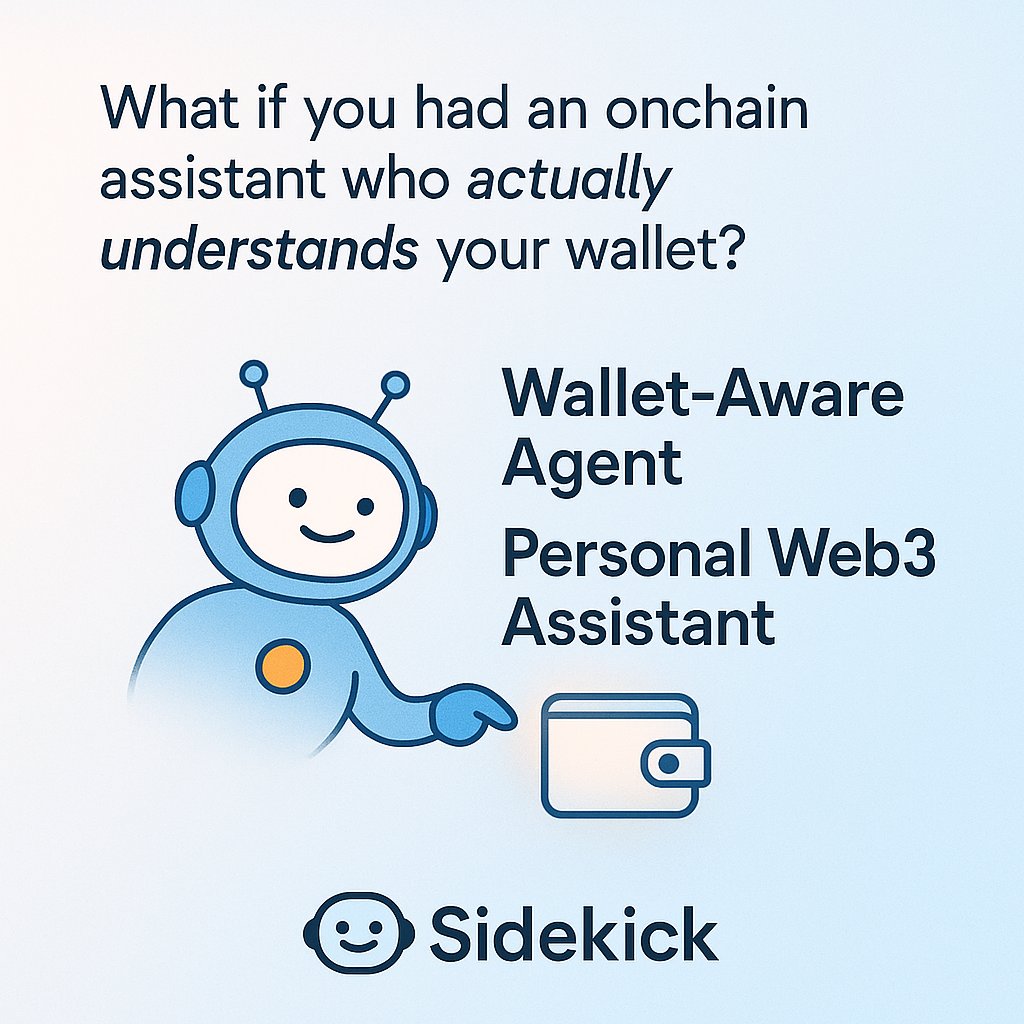 0xhenrydev's tweet image. What if you had an onchain assistant who actually understands your wallet?

@Sidekick_xyz is building AI-native agents that track, explain, and even act on your behalf—based on your Web3 history.

Sidekick isn’t just smart. It’s yours.

#Sidekick #AIWallet #Web3Assistant @KaitoAI