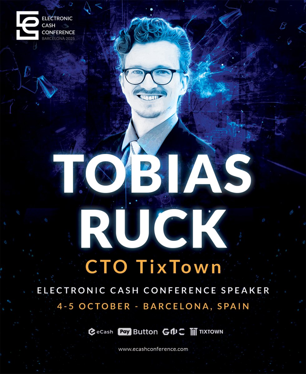 ✨ ECC 2025 Speaker Spotlight: <a href="/TobiasRuck/">Tobias Ruck</a>

Tobias Ruck is an award-winning software developer and entrepreneur in the digital assets space. He’s the CTO of <a href="/TixTownApp/">TixTown | Events & Peer-to-Peer Services App</a> and works as a developer for eCash $XEC.

Holding a BSc degree in Applied Computer Science from DHBW Stuttgart,