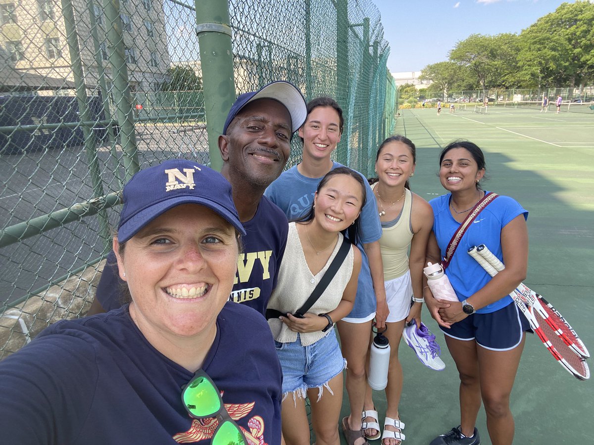 NavyWTennis's tweet image. Class of 2025 reunited for the first time since they graduated and commissioned in May 💙💛 Roll Goats!