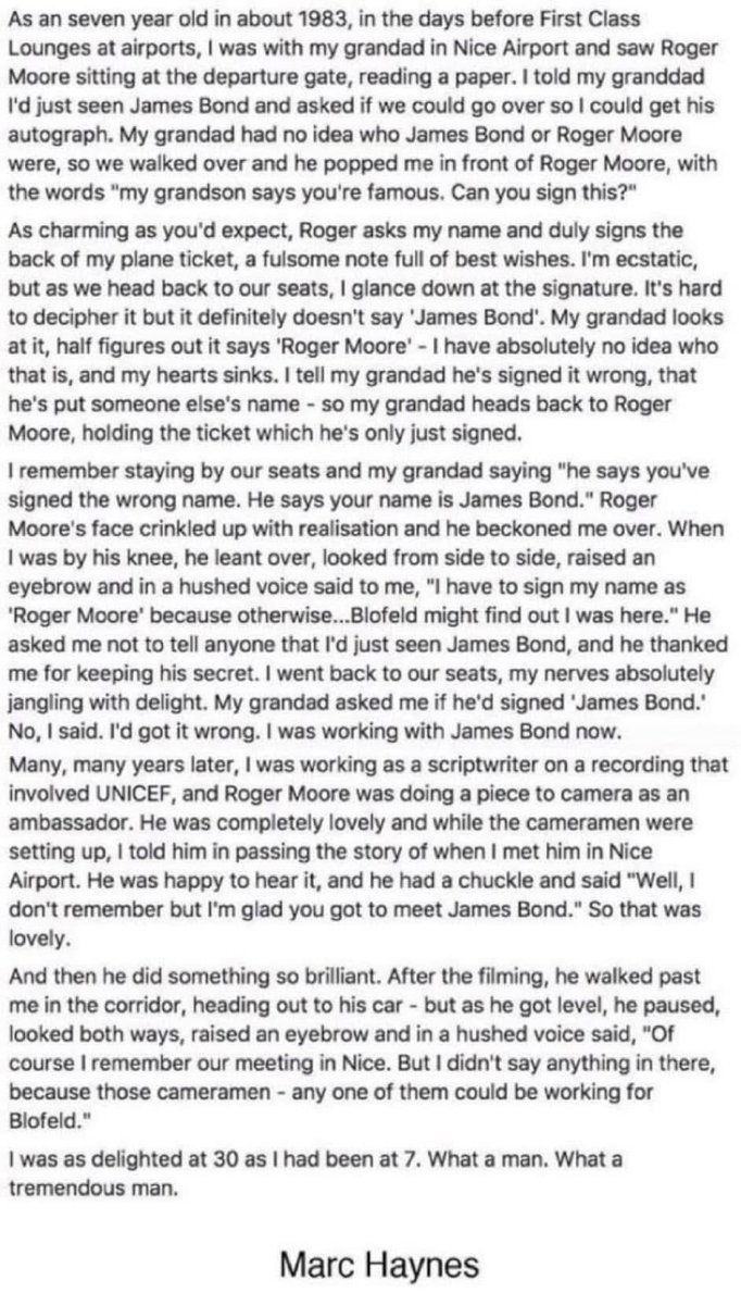 The best story you will ever read about Roger Moore.