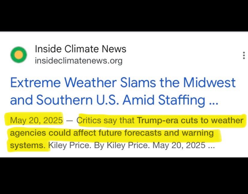 FluteMagician's tweet image. People are talking about the lack of warning regarding the Texas flash floods. But how about the people who refused to heed the warnings about cuts to the warning system?