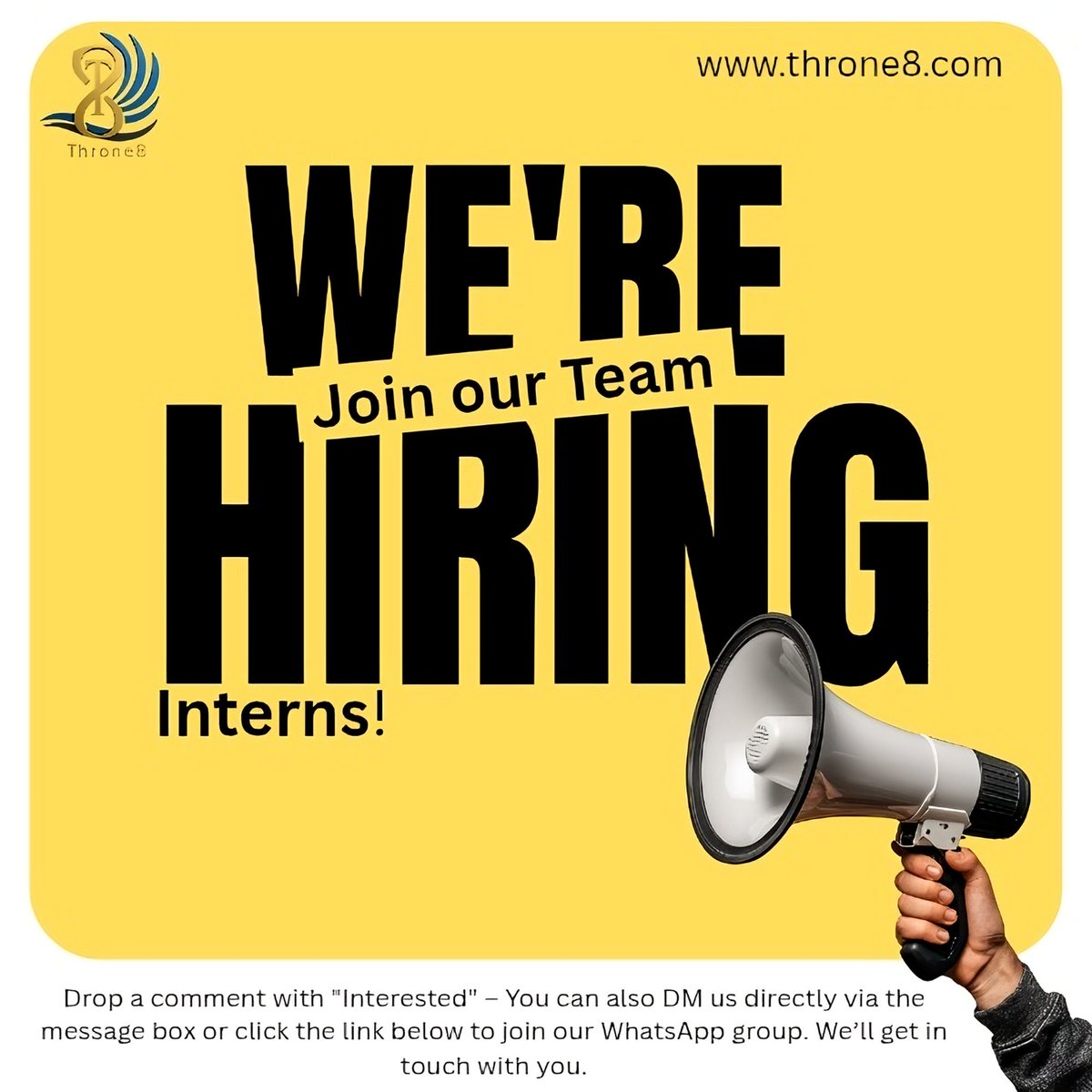 deveshsharma74's tweet photo. Throne8 is hiring interns!
Roles: Frontend, Backend, AI/ML, Content
3-month remote/on-site | Unpaid (with mentorship & certificate)
Open to all – students, freshers & switchers
Drop “Interested” or DM to apply
Join: https://t.co/T08NZiRVql
#Internship #throne8 https://t.co/OBBo5sa7vx