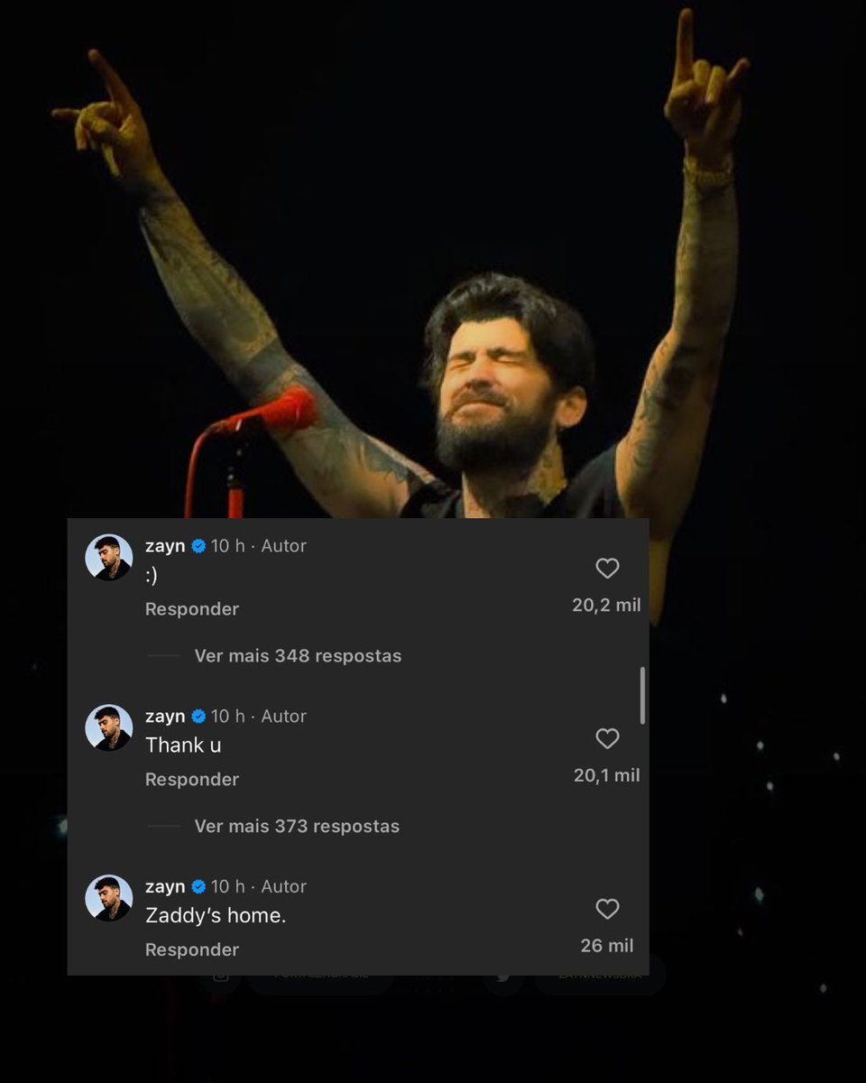 Zayn respondeu diversas fãs em sua ultima publicação 🥰