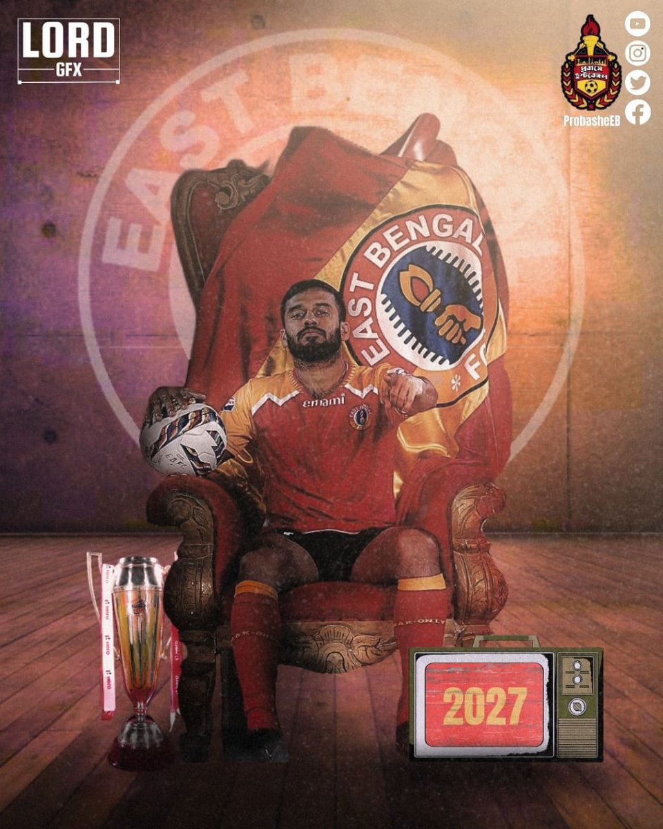 Souvik Chakrabarti has signed a two-year contract extension, committing his future to the club until the end of the 2026-27 season ❤️💛

🎨 Angshuman Barman 

#JoyEastBengal 
#EastBengal 
#EastBengalFC 
#ProbasheEB 
#promotingEBoutsideWB 
#Souvik2027