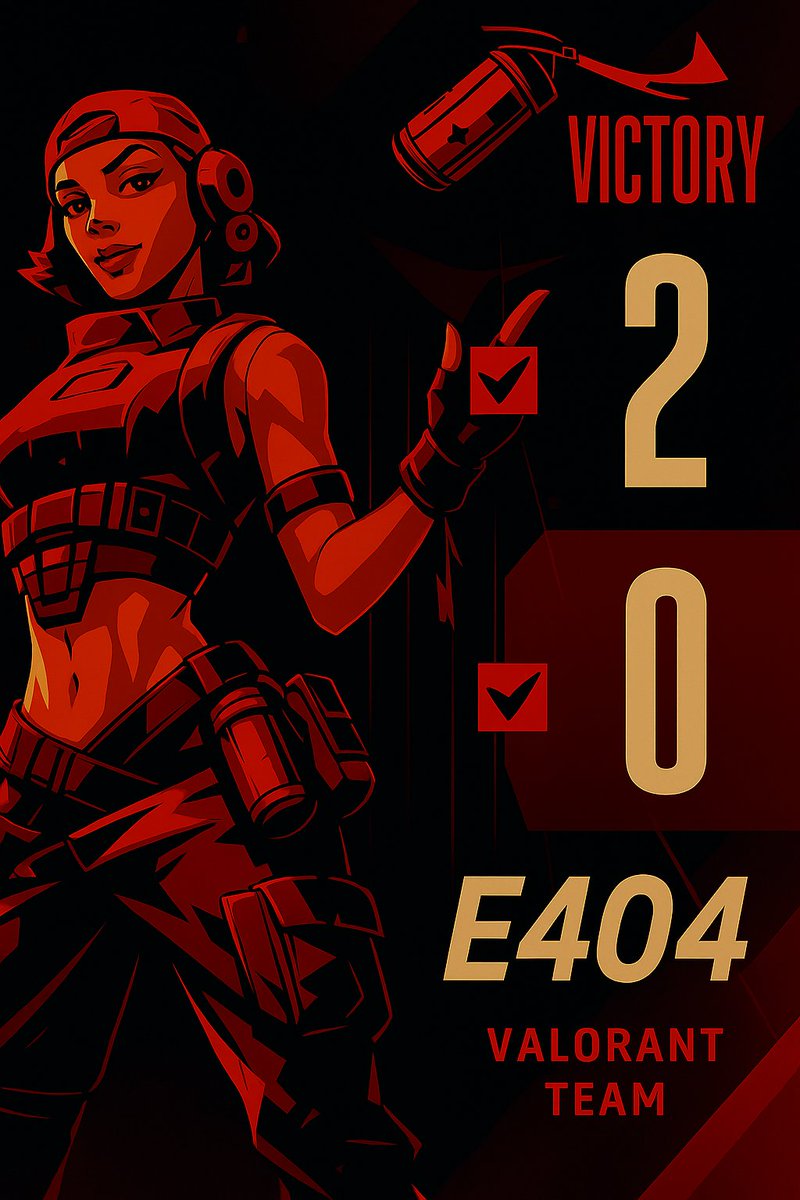 🏆System Breach: Error 404 Are In the Mainfraim🏆

Error 404 showing up strong in Premier — back-to-back wins against The Losers 🧹

Final scores: 13-9 &amp; 13-11. GGs all around. 

#VALORANT #Premier #Error404