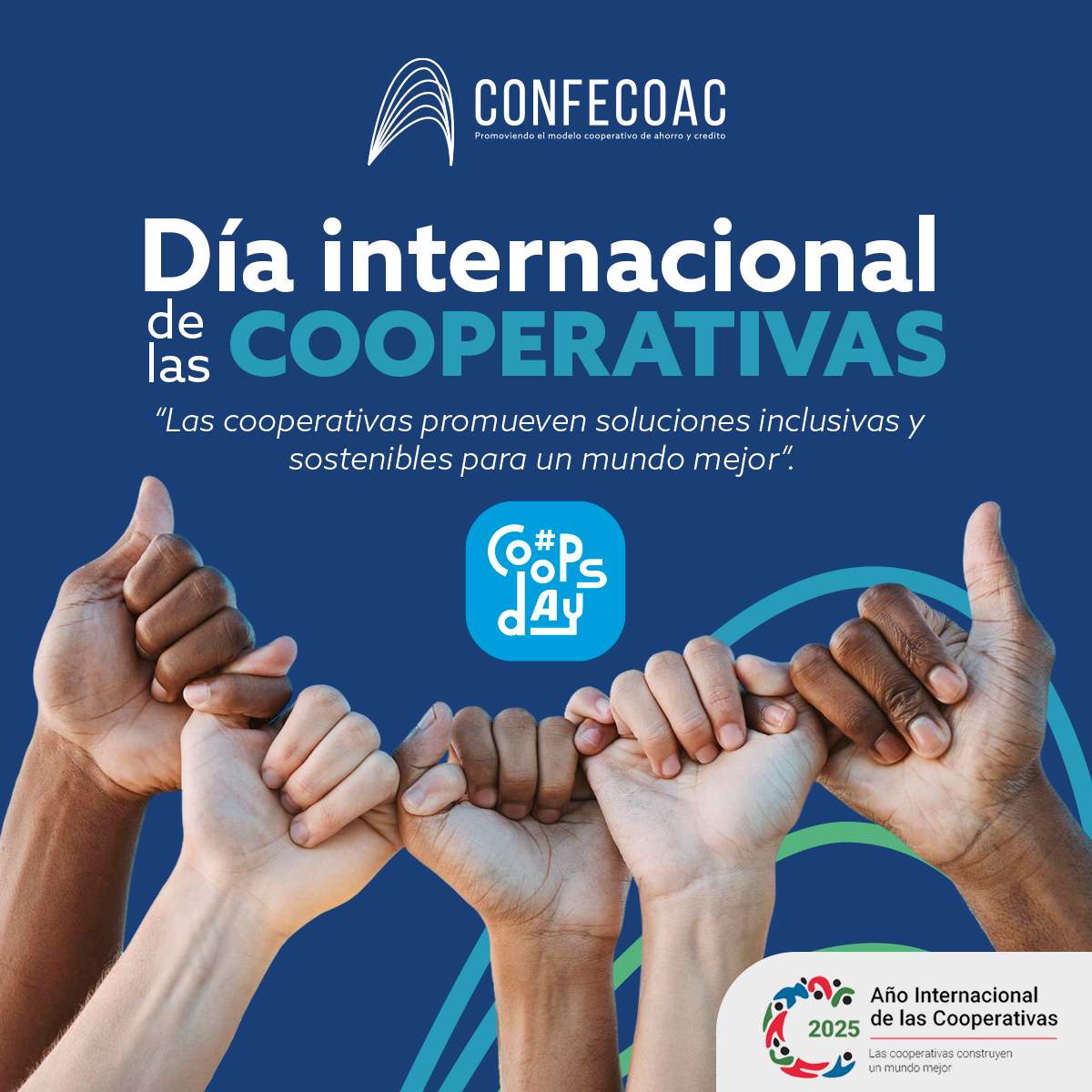 confecoac's tweet photo. Este 5 de julio celebramos en Guatemala el #DíaDeLasCoops y el #IYC2025

“Las cooperativas promueven soluciones inclusivas y sostenibles para un mundo mejor”

Promoviendo el modelo cooperativo de ahorro y crédito
¡Juntos construimos comunidades solidarias en todo el país! 💪 https://t.co/DemkVOap6W