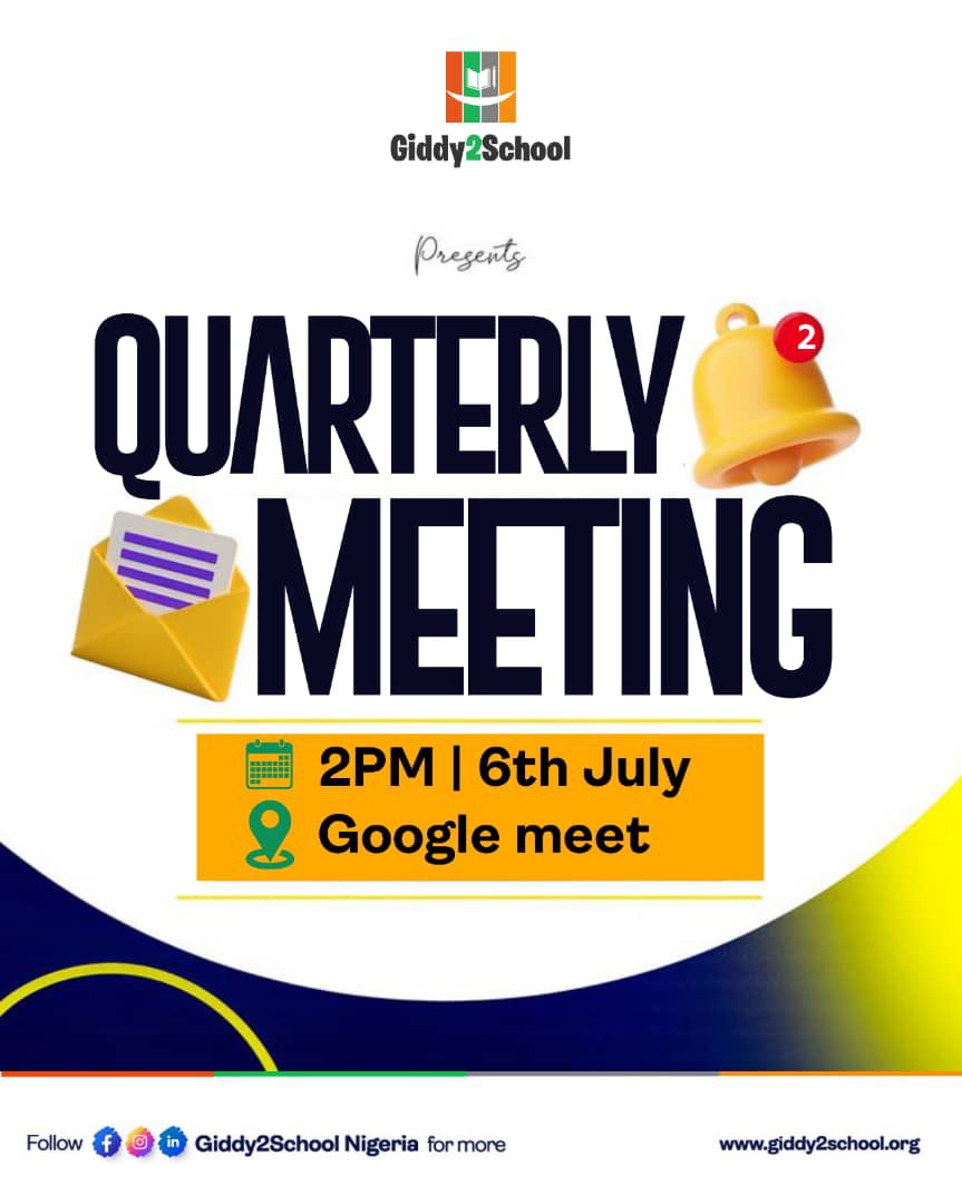 🔐 INTERMISSION — Locked In 🔐 

It’s our Q2 business meeting at Giddy2School: A moment to refresh, reflect, and project—all for greater impact ahead.

Make sure you take the front seat community, it promises to be fun, insightful and rewarding, see you soon.

#Giddy2School