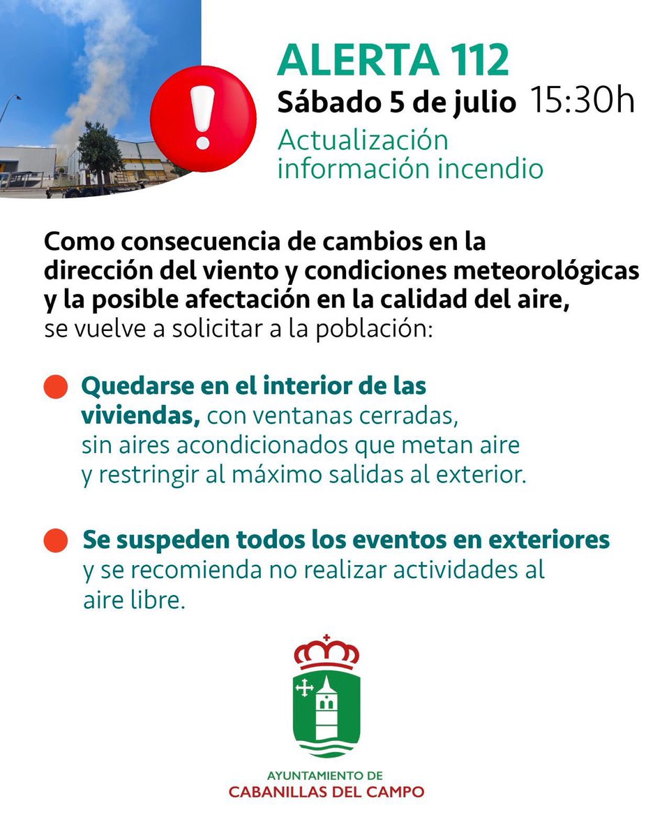 aytocabanillas's tweet photo. URGENTE: ÚLTIMA HORA NUBE TÓXICA https://t.co/26XfkJlFEk