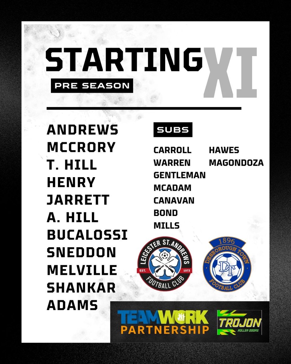 Our starting lineup in our first pre season fixture of the season!