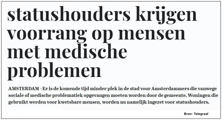 Gerard de Boer βπ’ (@gerard1945x) on Twitter photo <a href="/JoostNiemoller/">Joost Niemoller</a> Het optimale deugen is zoals gewoonlijk in Amsterdam te vinden. Daar worden al vijf jaar lang zelfs aangepaste woningen die eigenlijk bestemd zijn voor onze invaliden met voorrang weggegeven aan asielzoekers met een verblijfsstatus. <a href="/JoostNiemoller/">Joost Niemoller</a> Het optimale deugen is zoals gewoonlijk in Amsterdam te vinden. Daar worden al vijf jaar lang zelfs aangepaste woningen die eigenlijk bestemd zijn voor onze invaliden met voorrang weggegeven aan asielzoekers met een verblijfsstatus.