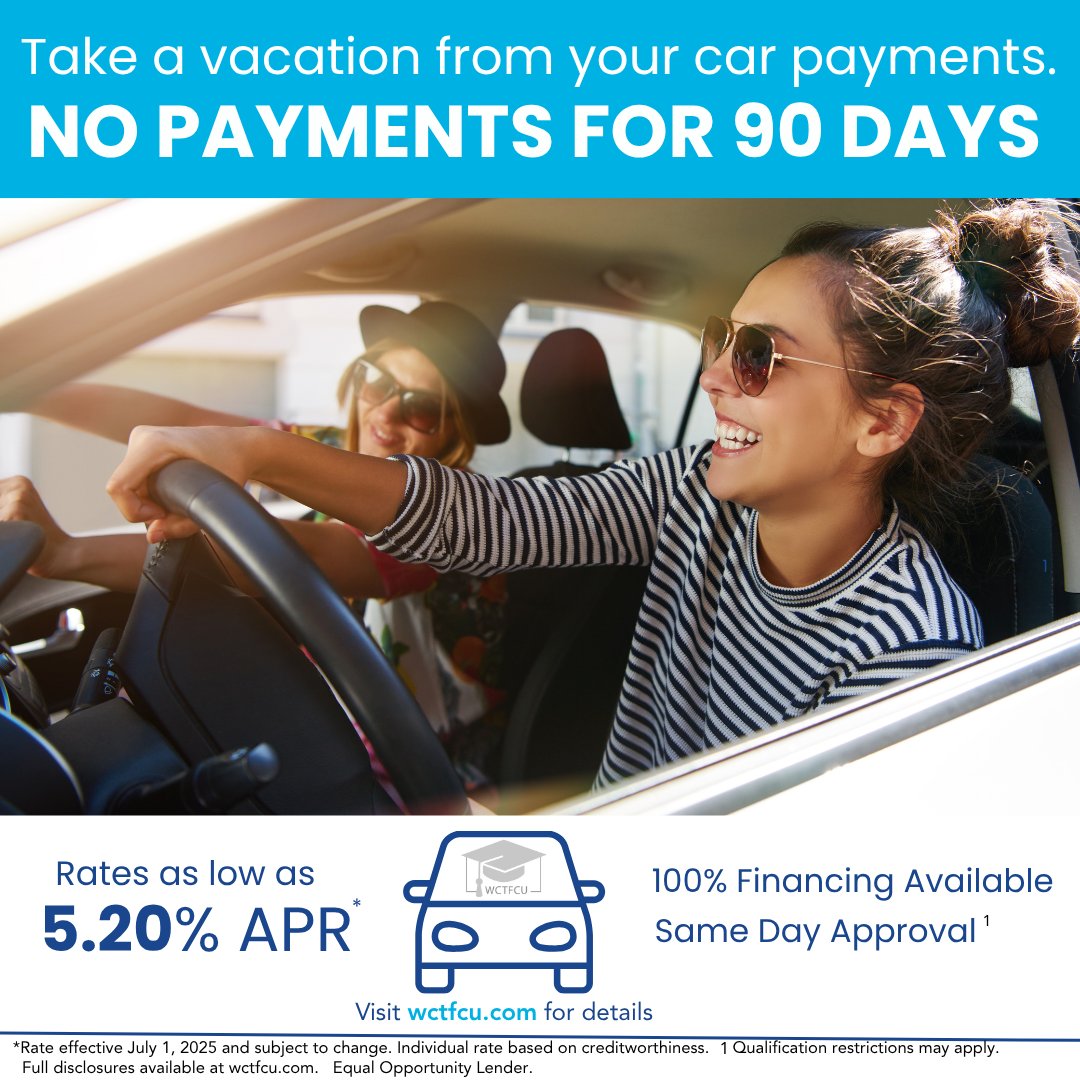 🚙You've got a license to save this summer! Call us about our 90 Day No Pay Auto loan special.  Click here for details: loom.ly/2njZWX4
