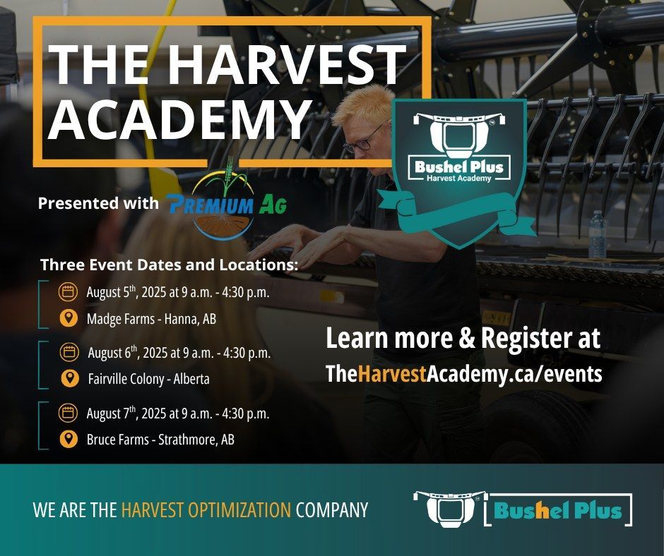 Bushel Plus 🌾 (@bushelplus) on Twitter photo ALERTA! 🚨 📆 Here are our upcoming Harvest Academy dates in your province presented by <a href="/PremiumAg/">Premium Ag</a> !
Get registered today and secure your spot. If you have questions or any issues with registration, please reach out to us directly.
Learn more and sign up at ALERTA! 🚨 📆 Here are our upcoming Harvest Academy dates in your province presented by <a href="/PremiumAg/">Premium Ag</a> !
Get registered today and secure your spot. If you have questions or any issues with registration, please reach out to us directly.
Learn more and sign up at