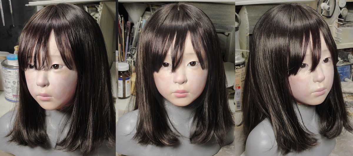 SakuraBunchow2's tweet image. RSH.ver1.2の原型が完成しました(たぶん)!
ウィッグ&色付きの写真はデジタル着色です。
ここから型取り、レジン化、塗装、組み立てで商品完成となります…ワンフェス間に合うのか!?
#WF2025S #ワンフェス2025夏
