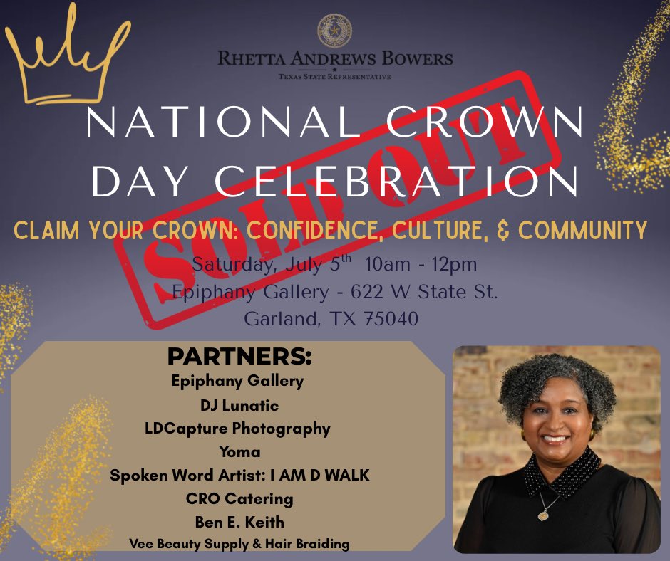 BowersForTexas's tweet image. Get ready for an uplifting experience! We’ll be kicking off right at 10 am! Due to the overwhelming response and reaching capacity, we had to close the link! #CROWNDayCelebration #SeeYouSoon