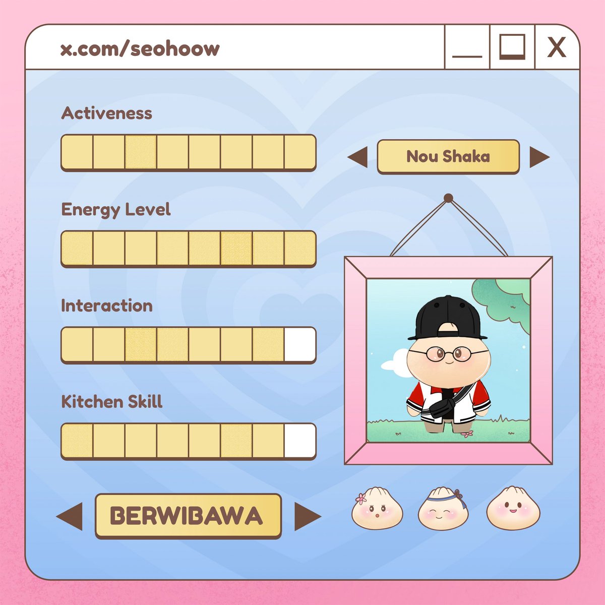 <a href="/CucaKitchen/">Kitchen’s closed! 🫕</a> <a href="/CutieCalda/">𝗖𝗨𝗖𝗔ⵑ</a> <a href="/CutieChefs/">Proud Chefs, Budiono! 🥢</a> Makasih udah ngeliat gue sebagai orang yang berwibawa walaupun gue cekikikan bacanya karena tingkah laku gue. 😭