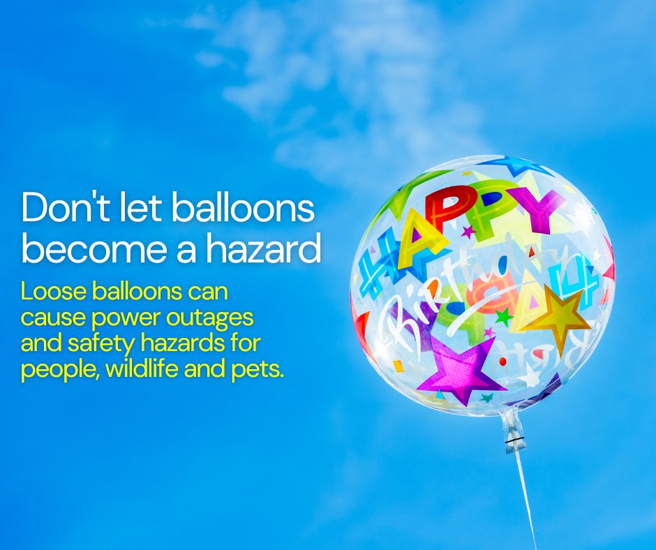AEPTexas's tweet image. Don&apos;t let balloons become a hazard! ⚠️  #SafetySaturday