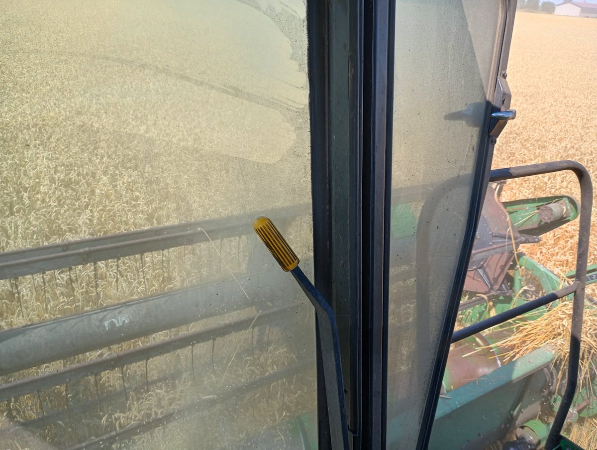 One day I will cut wheat with a combine that has working AC. Yesterday was not that day. Maybe next year.