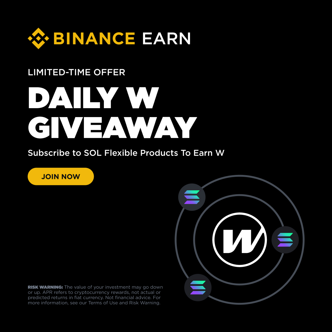 With Binance Earn’s SOL Flexible Promotion:

🔸 Earn Real-Time APR
🔸 Get Daily $W <a href="/wormhole/">Wormhole</a> Rewards (Extra APR Boost!)

Find out more 👉 binance.onelink.me/y874/onhrgi7l?…