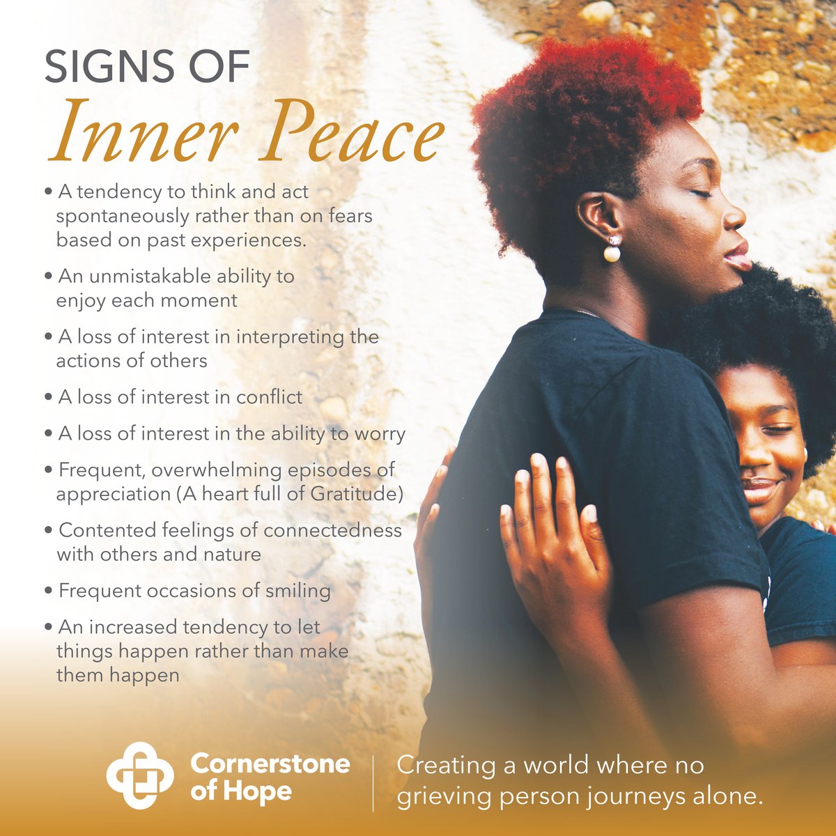 Jesus said, “Peace I give you, my peace I leave you.”