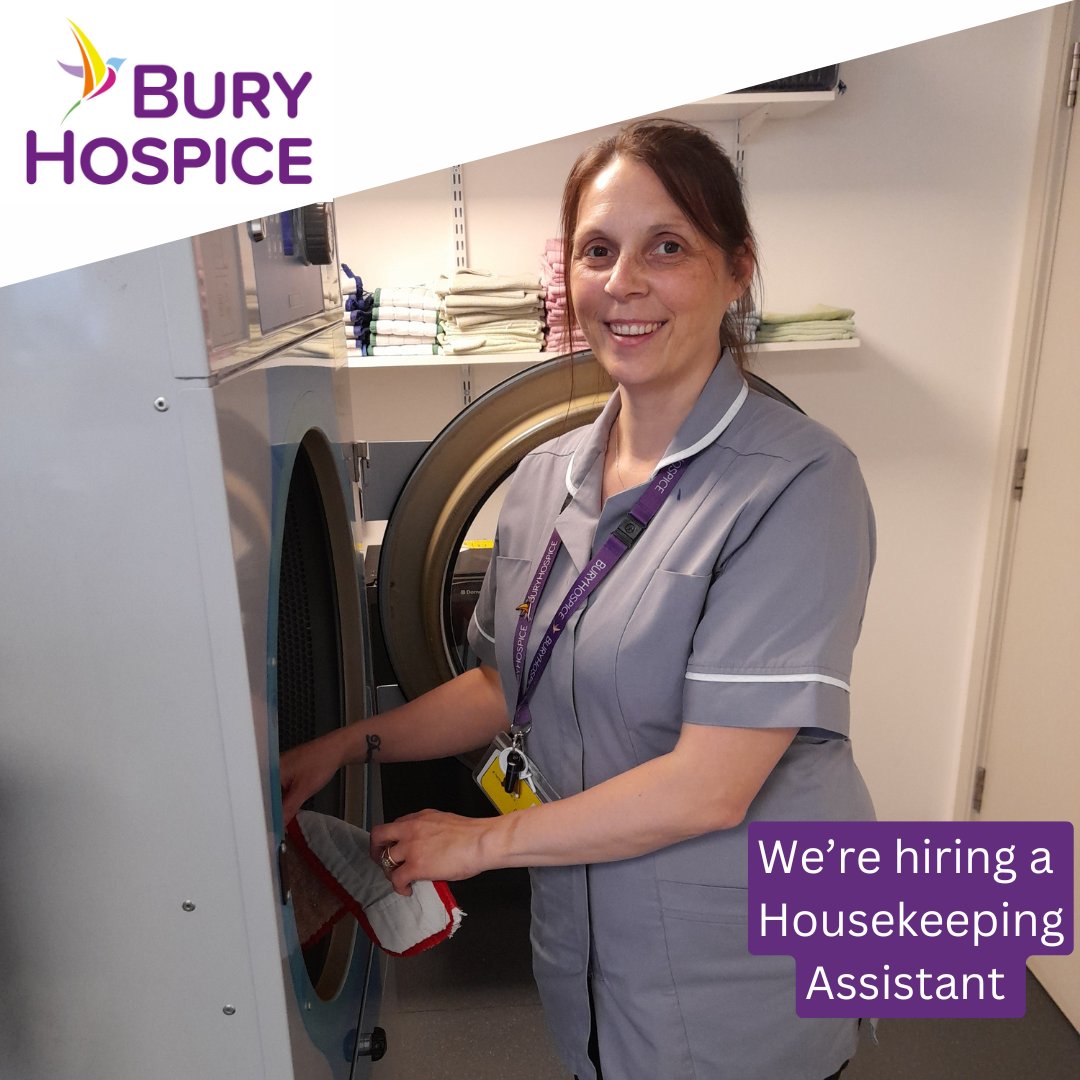 We're looking for an amazing Housekeeping Assistant who can contribute to the upkeep and cleanliness of the hospice building and equipment.

If you're interested, please head here for the full job description and specification: 

buryhospice.org.uk/latest-vacanci…