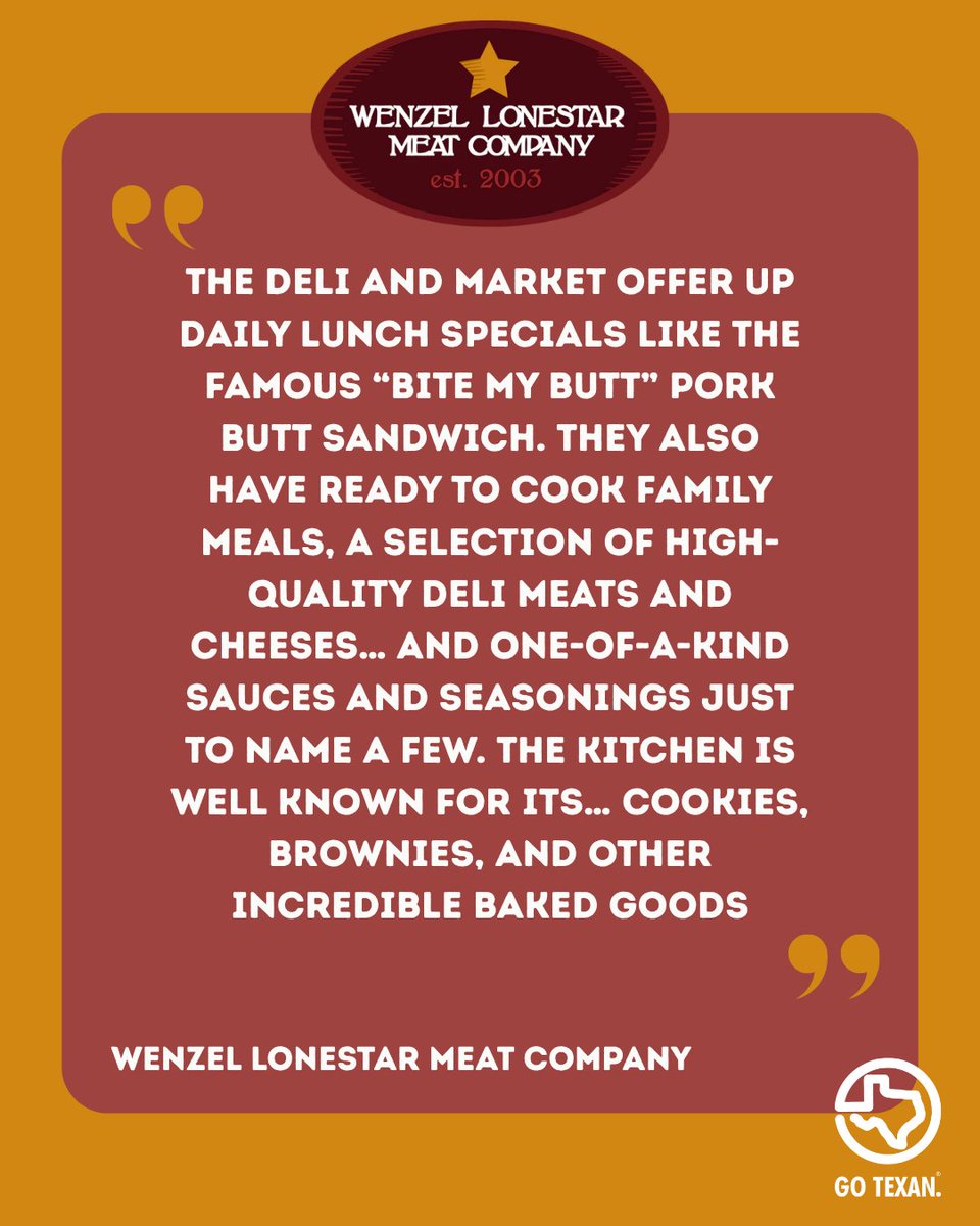 GOTEXAN's tweet image. Commissioner Sid Miller wants you to know that Wenzel Lonestar Meat Company is what Texas-made really means — family-owned, high-quality, and proud of every cut. You can taste the tradition.