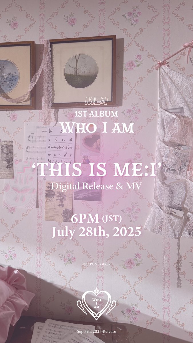 📣:⊹˚₊

𝐌𝐄:𝐈 𝟏𝐒𝐓 𝐀𝐋𝐁𝐔𝐌 
"𝐖𝐇𝐎 𝐈 𝐀𝐌"
カウントダウンページ公開✨

7/28(月)18:00に 
#THIS_IS_ME_I 先行配信スタート!!

#Spotify (<a href="/SpotifyJP/">Spotify Japan</a>) と
#AppleMusic (<a href="/AppleMusicJapan/">Apple Music Japan</a>) で
たくさんME:Iの曲を聴いてくださいね🎧♪.*･゜

🔗 ME-I.lnk.to/preadd_pre-save

#ME_I_WHO_I_AM