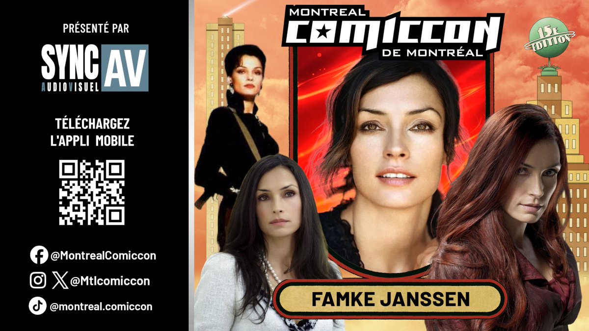 🎤Ne manquez pas Famke Janssen sur scène à 14 h 45 dans la salle de conférence 511, présentée par SYNC AV!
***
🎤Don’t miss Famke Janssen on stage at 2:45 p.m. in room 511 presented by SYNC AV!