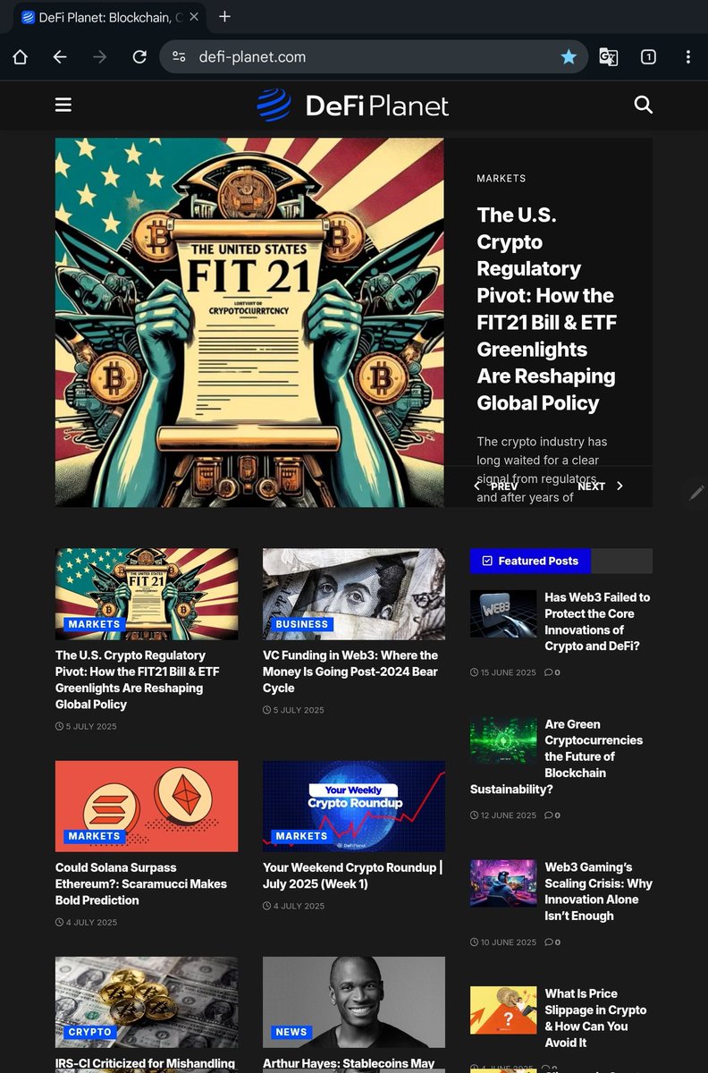 OluOmoyele's tweet photo. https://t.co/D97OrJ6Tml is the best crypto media on earth.

Yeah, I said it!

Follow at: @PlanetDefi 

#defiplanet https://t.co/nuhyQbTQYb