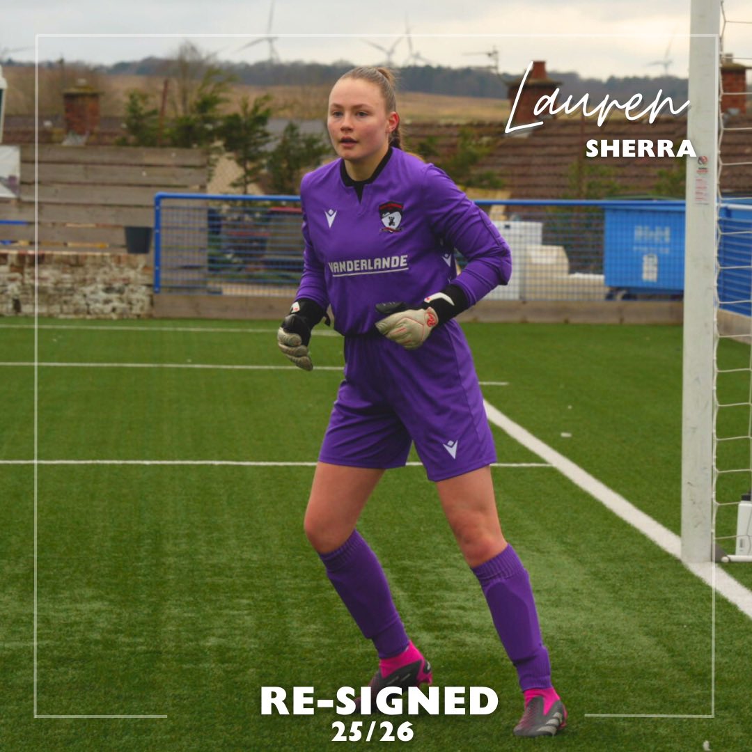 ✍️ RE-SIGNING 

We are delighted to confirm the re-signing of Lauren Sherra for the 25/26 season

The shot stopper joined us towards the end of last season, whilst also playing for Heriot Watt University, and made an instant impression with her sharp reactions &amp; calm presence.