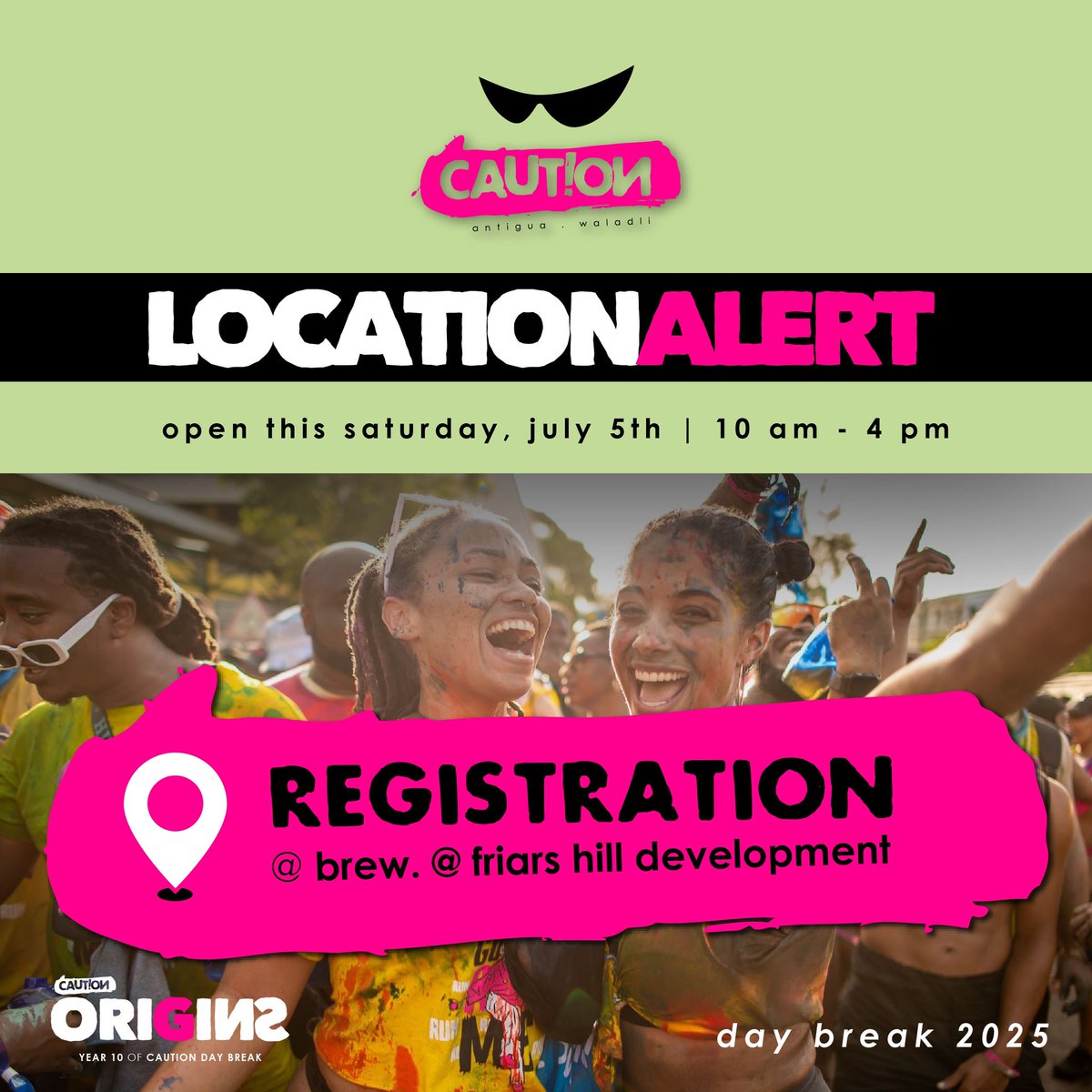 Registration @ The Sync Sanctum Opens Today Saturday July 5th! Get Ready For In-Person Registration At @brewantigua | #AntiguaJouvert2025 #CautionDayBreak #ProceedWithCaution