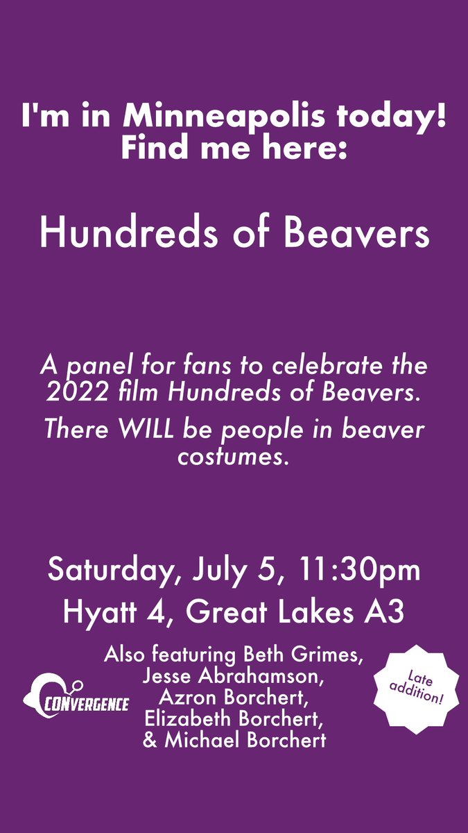 Samuel T. Weston (@awsamweston) on Twitter photo <a href="/CONvergenceCon/">CONvergence Connie</a> Tonight you can find me on a #CVG2025 writers' meetup. Plus I'm super excited to be a late addition on a panel about your favorite indie filmmaker's favorite indie movie, <a href="/beaversfilm/">Hundreds of Beavers Movie</a>! <a href="/CONvergenceCon/">CONvergence Connie</a> Tonight you can find me on a #CVG2025 writers' meetup. Plus I'm super excited to be a late addition on a panel about your favorite indie filmmaker's favorite indie movie, <a href="/beaversfilm/">Hundreds of Beavers Movie</a>!