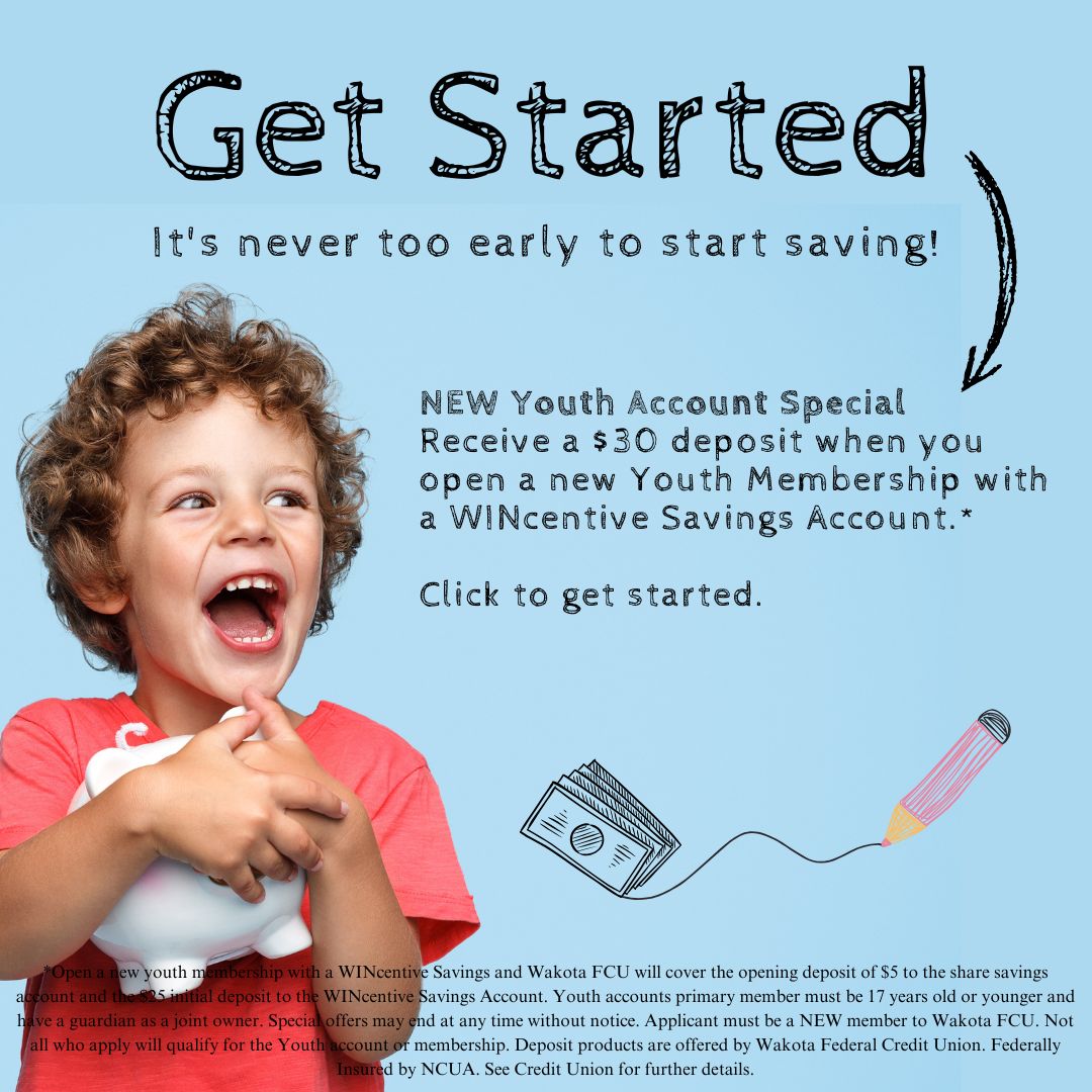 Start your kid (or grandkid) off right with a membership at Wakota FCU! buff.ly/bay51Bp