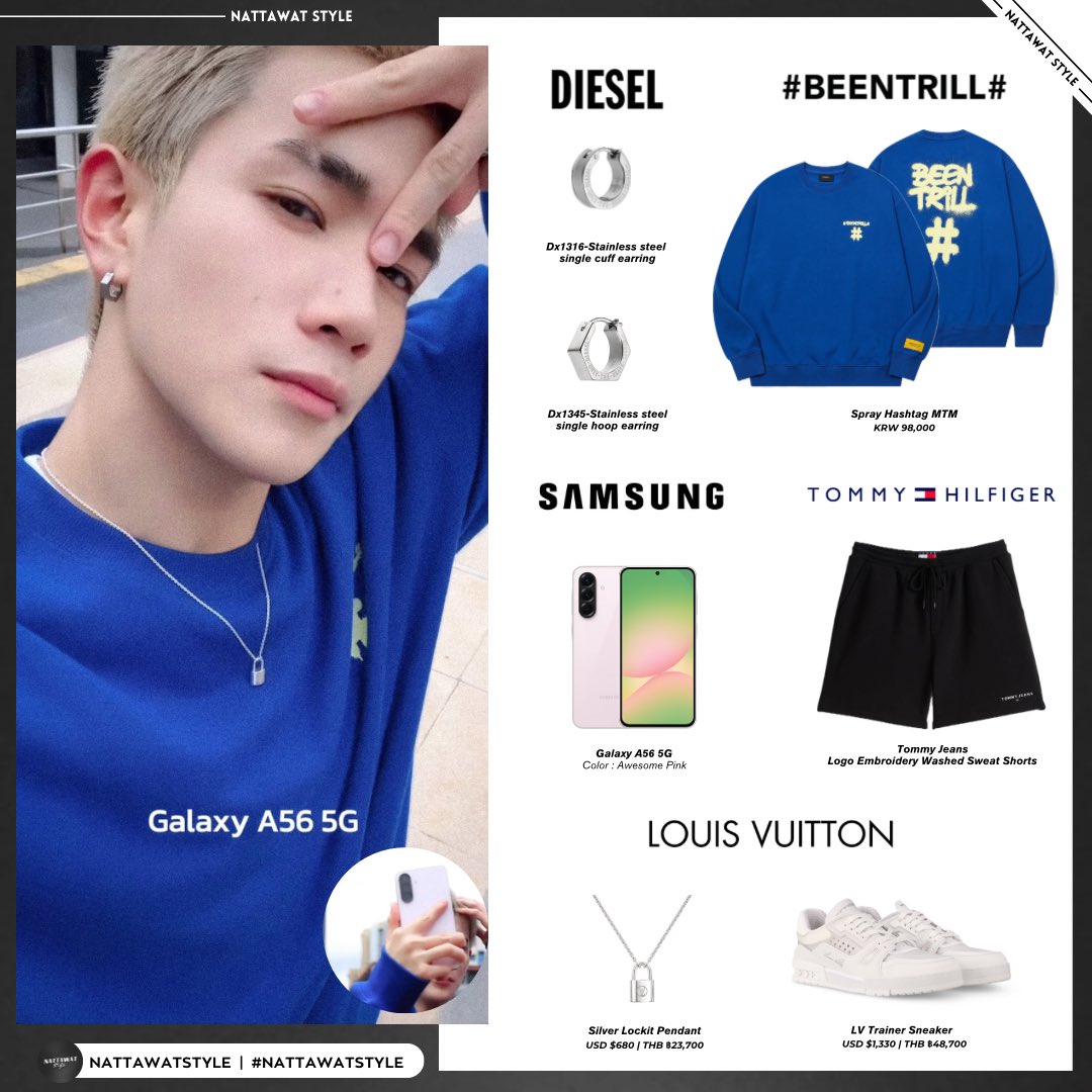 NattawatStyle's tweet photo. [ 5 July 2025 ]

˗ 𝗡𝗔𝗧𝗧𝗔𝗪𝗔𝗧’𝘀 𝗦𝘁𝘆𝗹𝗲 | #NattawatStyle 
#TommyHilfiger 
#LouisVuitton 
#Diesel
#BEENTRILL
#GalaxyA56
────────
˗ @tawattannn ˗
#Fourthnattawat #โฟร์ทณัฐวรรธน์ https://t.co/SmEwD7UEtk