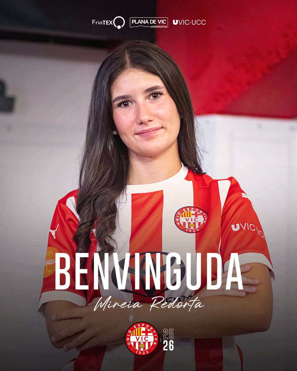 𝑩𝒆𝒏𝒗𝒊𝒏𝒈𝒖𝒅𝒂 𝒂𝒍 𝑽𝒊𝒄, Mireia!

✍🏻 Femení 'A'

#SomUEVic 🔴⚪