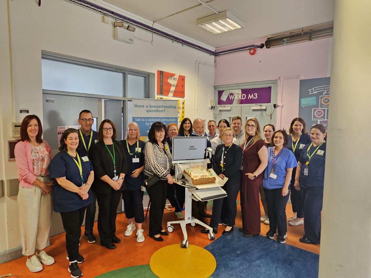HSETandT's tweet photo. Teamwork in action at today’s MN-CMS go-live in University Maternity Hospital Limerick. Afternoon huddle brought clinical, tech & ops teams together to share updates, solve issues & keep momentum going.
Thanks to all involved. #DigitalForCare #HSE #MNCMS https://t.co/MuGFCEXigW