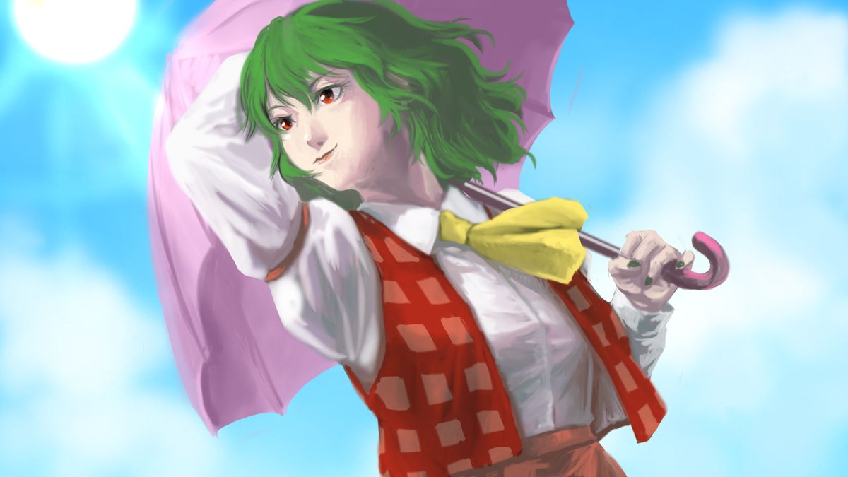 風見幽香 「#深夜の真剣お絵描き60分一本勝負 幽香様 今日も私用によりこの後PC落とします」|かわハギ もどき@Skeb受付中のイラスト