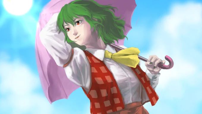 #深夜の真剣お絵描き60分一本勝負 幽香様 今日も私用によりこの後PC落とします。