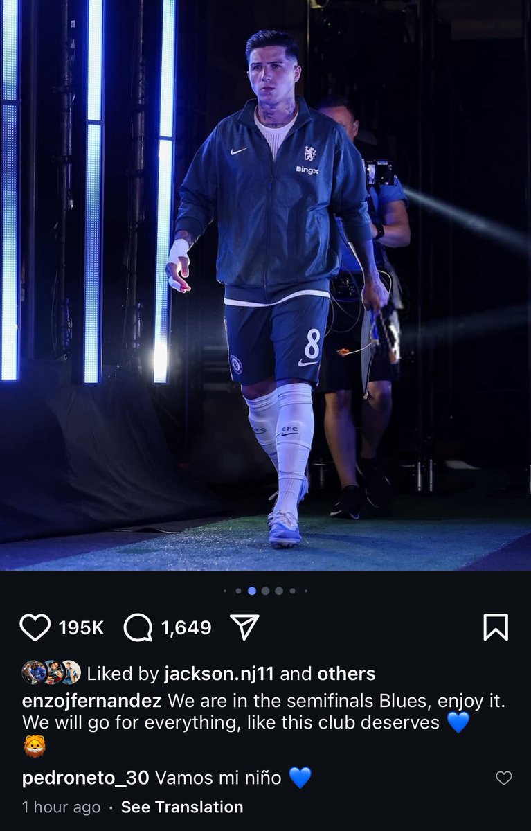 CFCDaily's tweet image. 🦁Enzo Fernandez on Instagram:

“We are in the semifinals Blues, enjoy it.
We will go for everything, like this club deserves.”