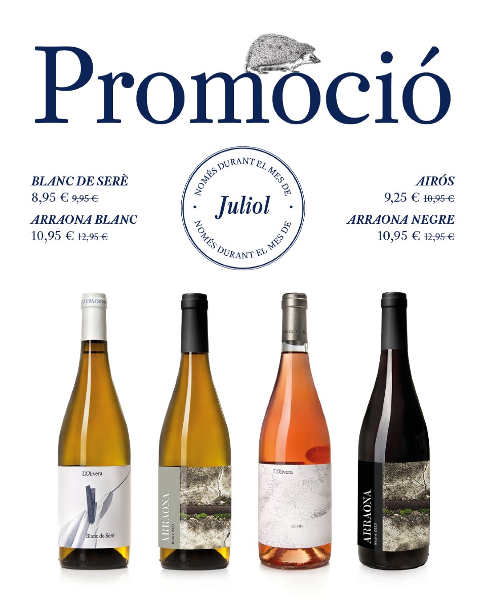 L'Olivera (@olivera_coop) on Twitter photo ✨Aquest mes de juliol, quatre vins de L'Olivera ideals per prendre les nits d'estiu: Blanc de Serè, Arraona Negre, Airòs i Arraona Blanc👉a la botiga en línia olivera.org i a les botigues físiques. ✨Aquest mes de juliol, quatre vins de L'Olivera ideals per prendre les nits d'estiu: Blanc de Serè, Arraona Negre, Airòs i Arraona Blanc👉a la botiga en línia olivera.org i a les botigues físiques.