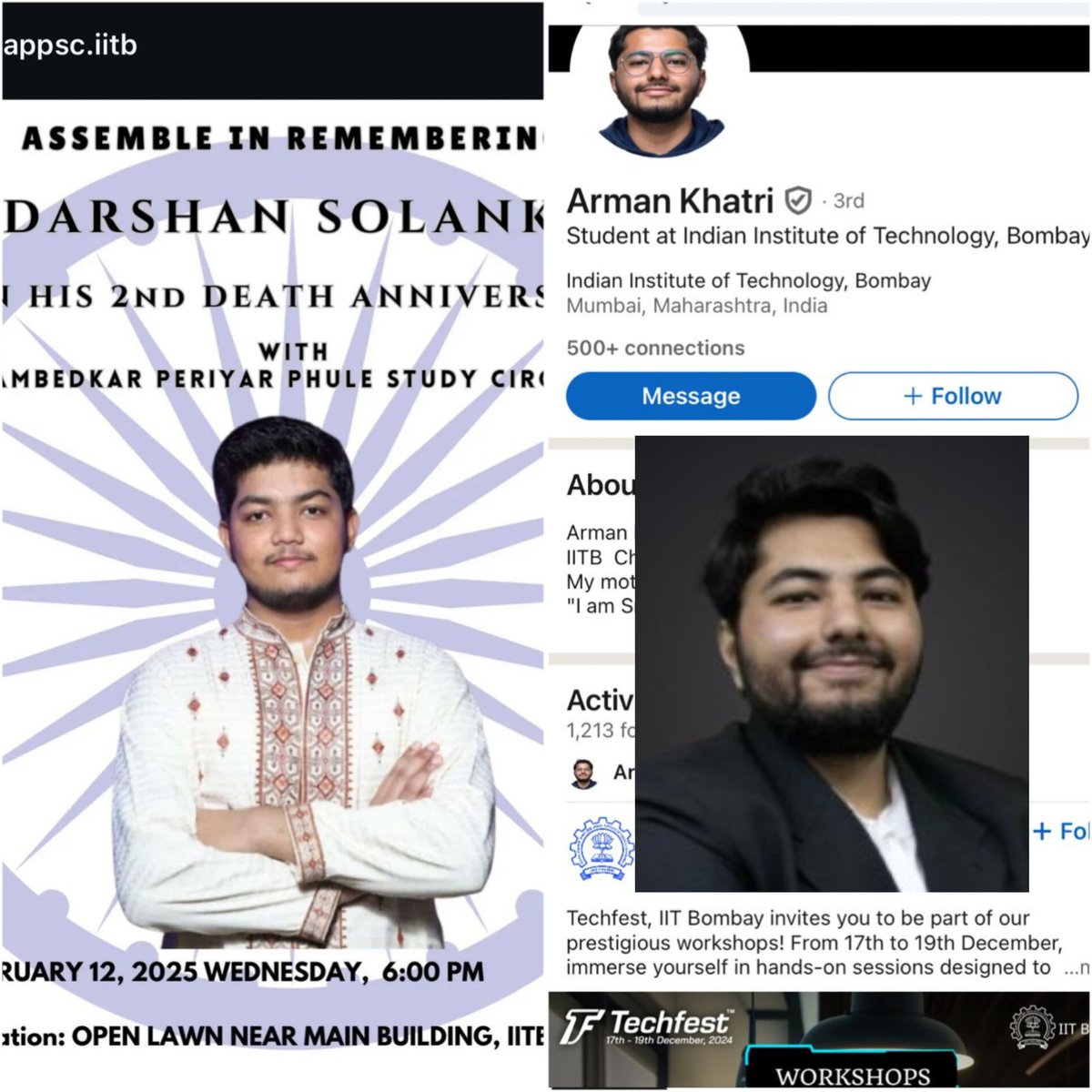 Over 2 years ago 18 yo SC student Darshan Solanki committed suicide at #IITBombay

Immediately global media / activism machinery jumped in to make it about caste. Bhalachandra Mungekar of Ambedkar Periyar Phule Study Circle (APPSC), a casteist Eradicate Sanatan organisation