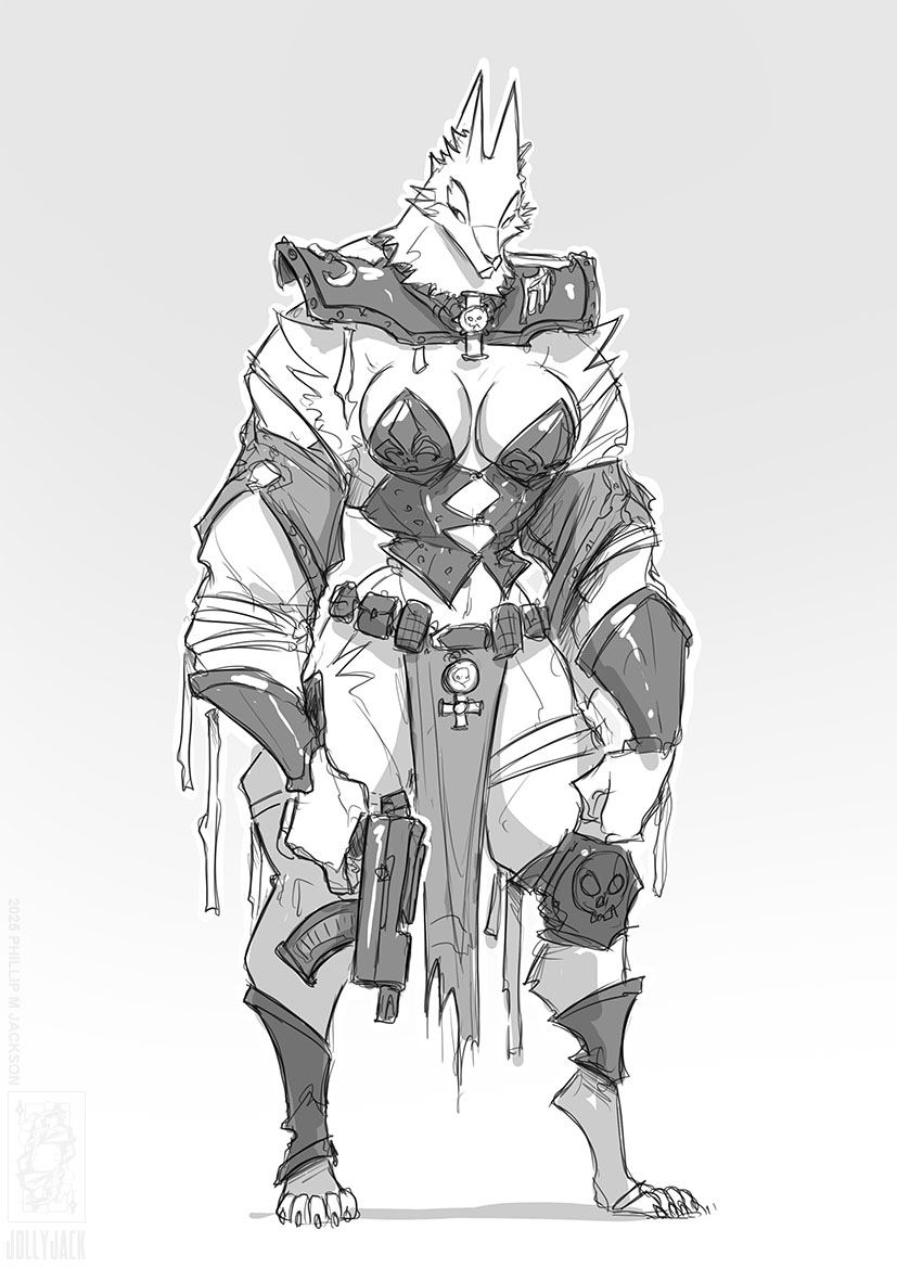 Sister of Battle (40K).... werewuffed.
Doodle request from my fine patrons - patreon.com/collectedcurios