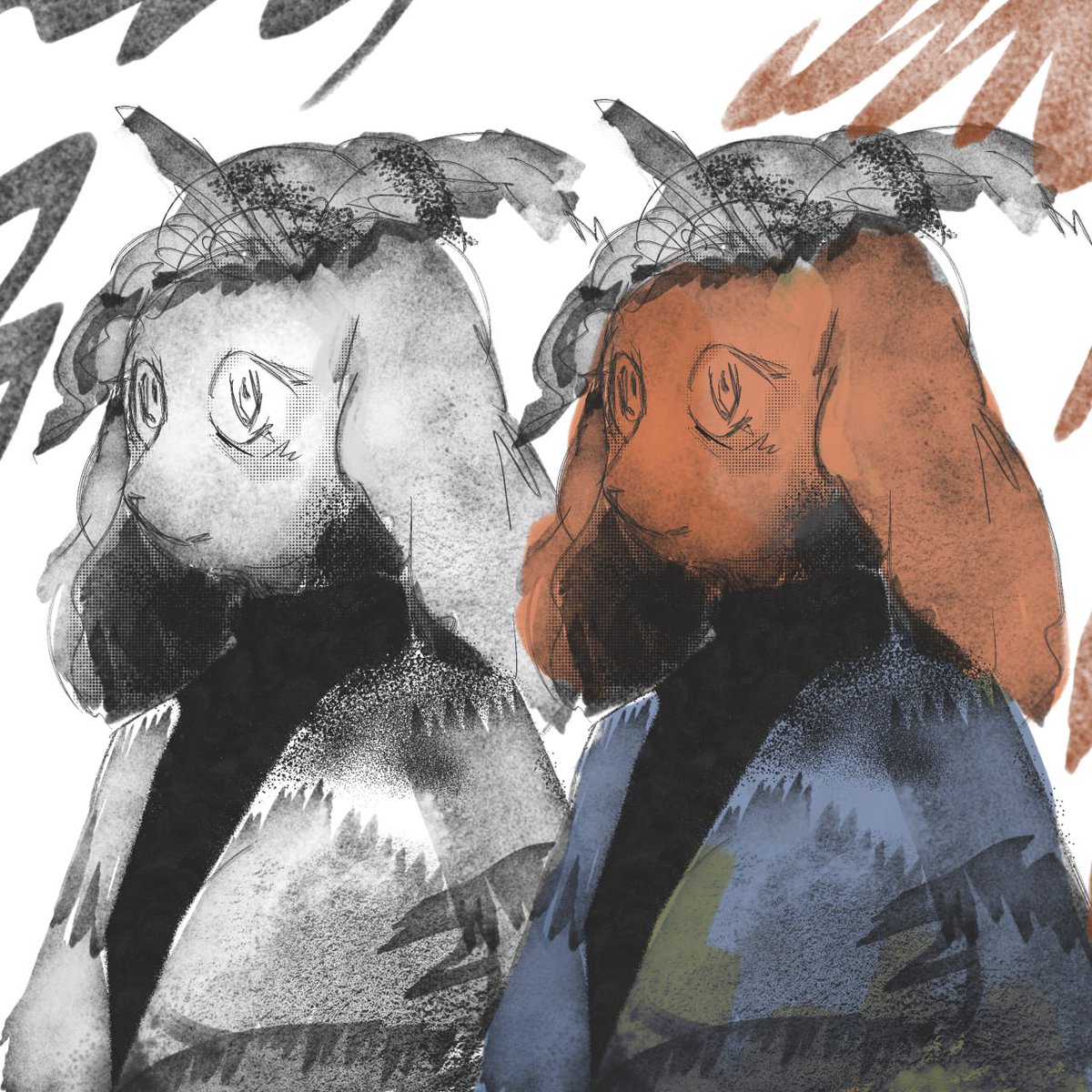 Emm, yeah. Watercolor is definitely an interesting thing. If I continue to like this style, I think I'll switch to it. (⁠ ͡⁠°⁠ᴥ⁠ ͡⁠°⁠ ⁠ʋ⁠)