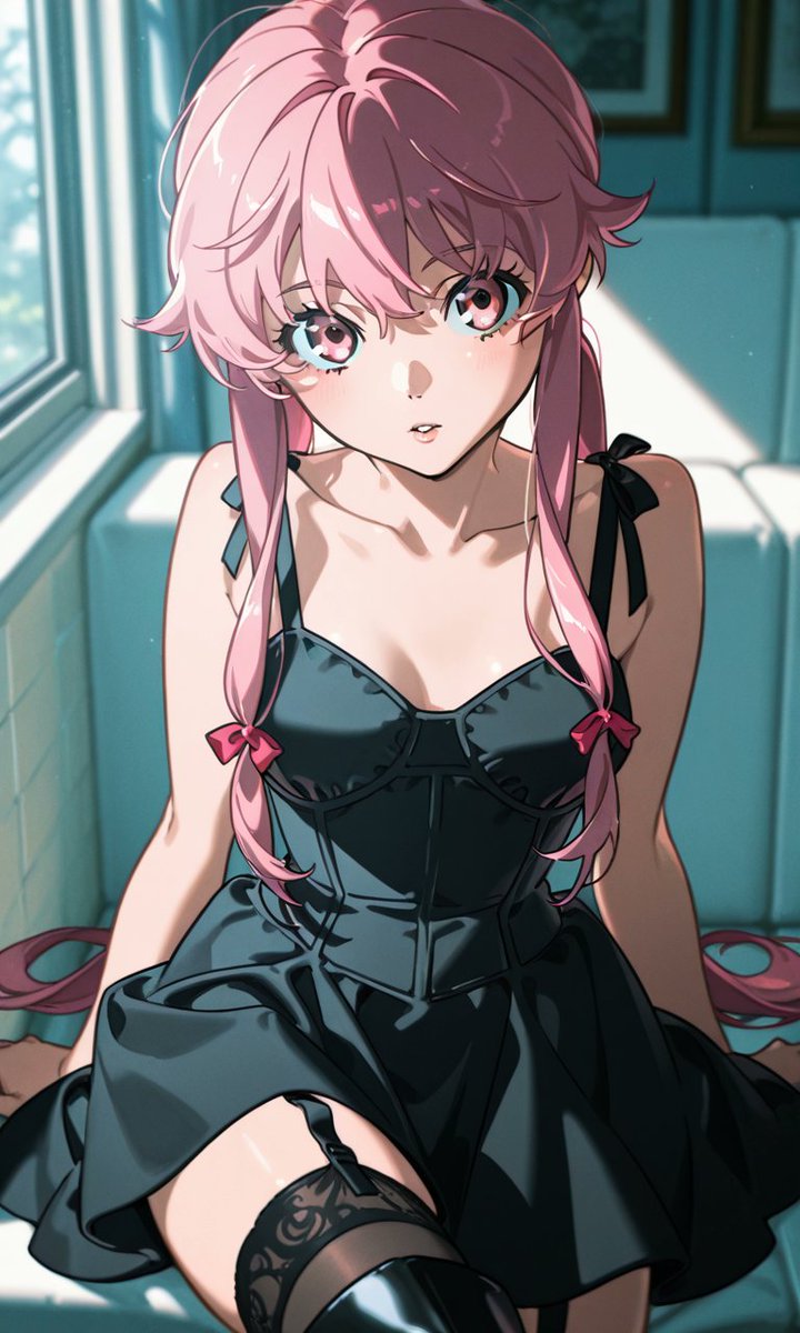 AiColoratura's tweet photo. Yuno Gasai (Mirai Nikki) in her best look. 🔪💘
#PixAiart #Aianimeart #Aiart #AIArtistCommunity #AIanimegirl #AIARTWORK #Black_dress https://t.co/u2Sjels1Do