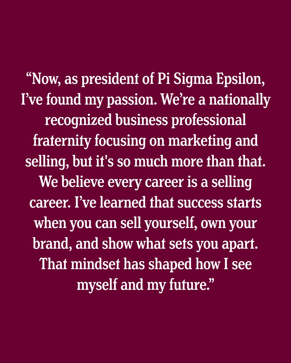 CMUniversity's tweet image. Sophomore Ethan Rauschert serves as the president of Pi Sigma Epsilon. As president, he&apos;s discovering how interpersonal relationships help impact sales and business.