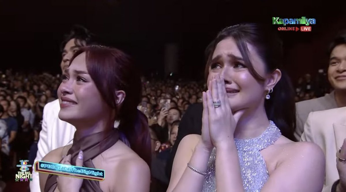 _aclouv's tweet image. ac and kira while watching chares on stage 🥹

#ACBonifacio 
#PBBCollabBigNight