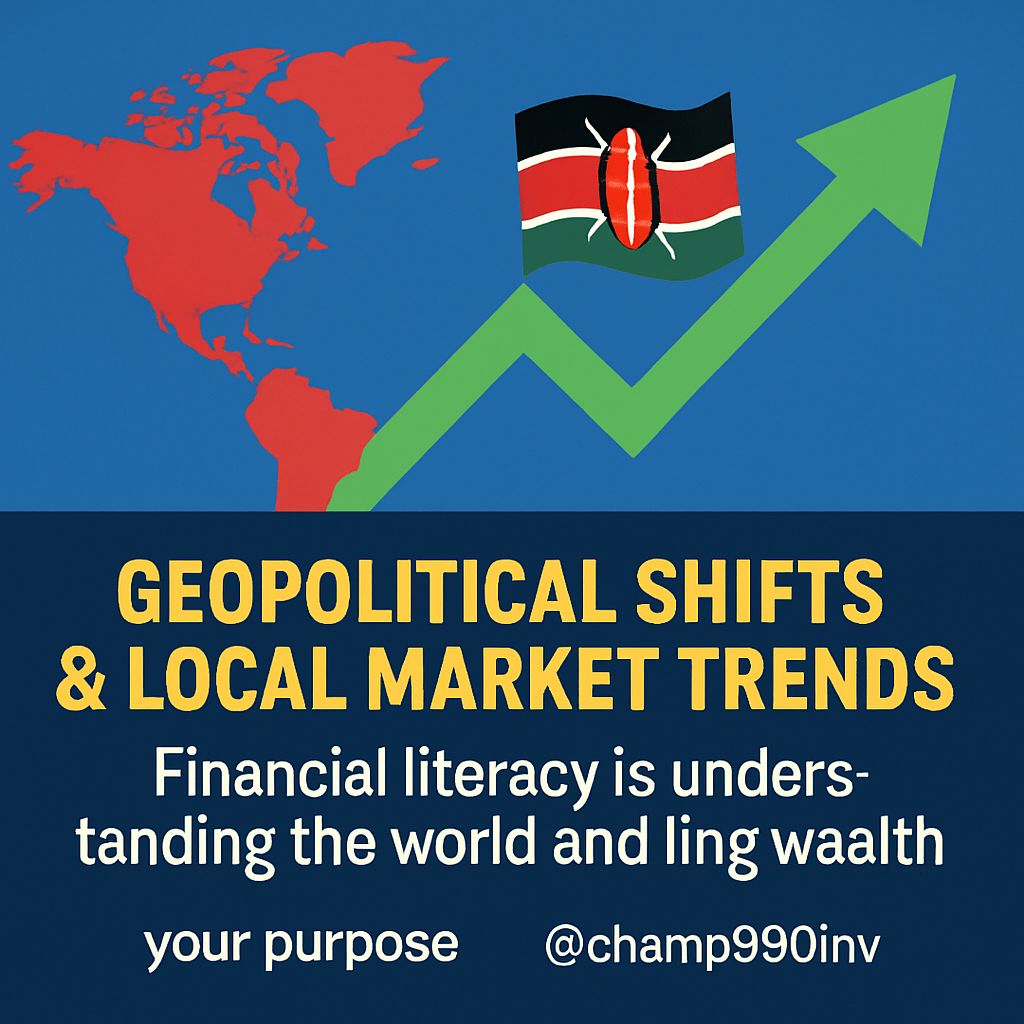 champ990inv's tweet photo. Geopolitical shifts and local market trends go hand in hand. As global uncertainty rises, savvy investors are eyeing undervalued gems on the Kenyan NSE 📈 Financial literacy is about understanding the world and building wealth with informed decisions. #Geopolitics #WealthBuilding https://t.co/z5ofBapcnm