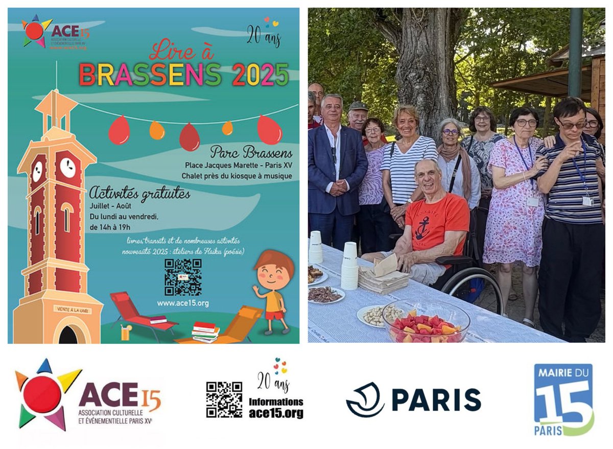 ACE15 La culture à Paris 15 (@ace15asso) on Twitter photo Jeudi, notre équipe donnait le coup d'envoi de l'événement estival Lire à Brassens 2025 ! Merci Yvonne (❤️), merci Georges (😉), merci au Théâtre de marionnettes du Parc, à nos amis de la Maison de Pénelope et aux élus présents <a href="/Rolgen1/">Chantal rolgen</a> et <a href="/FredJacquot75/">Frédéric Jacquot</a> 🙏 #culture #Paris15 Jeudi, notre équipe donnait le coup d'envoi de l'événement estival Lire à Brassens 2025 ! Merci Yvonne (❤️), merci Georges (😉), merci au Théâtre de marionnettes du Parc, à nos amis de la Maison de Pénelope et aux élus présents <a href="/Rolgen1/">Chantal rolgen</a> et <a href="/FredJacquot75/">Frédéric Jacquot</a> 🙏 #culture #Paris15